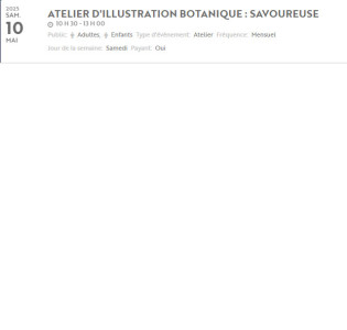 ATELIER D'ILLUSTRATION BOTANIQUE : SAVOUREUSE photo