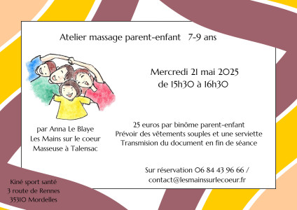 Atelier massage parent-enfant 7-9 ans photo