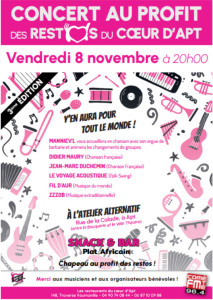 concert des Restos du Cœur le 8 novembre à APT photo