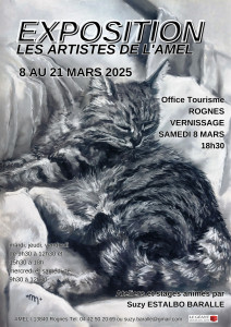 Exposition de Pastels : Chats et Oiseaux à l’Office de Tourisme de Rognes photo