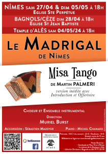 Le Madrigal de Nîmes en concert : Misa Tango de Martin PALMERI photo