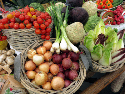 Le marché de fruits et légumes de Aire Sur La Lys. photo