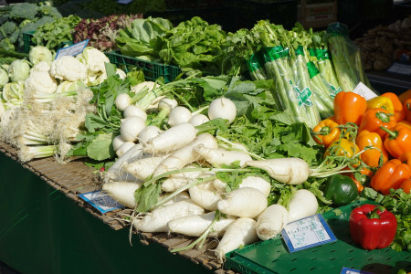 Le marché de fruits et légumes de Plerin. photo