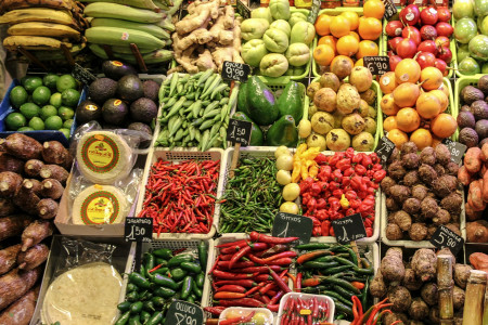 Le marché de fruits et légumes de Saint Meen Le Grand. photo