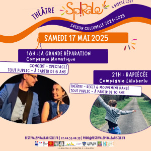 Samedi 17 mai 202 // 18h : Concert Spectacle - 21h : Théâtre & mouvement dansé photo