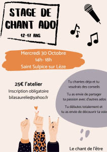 Stage de chant pour Ados photo