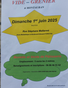 vide grenier organisé par asso bien vivre rue des poêtes photo